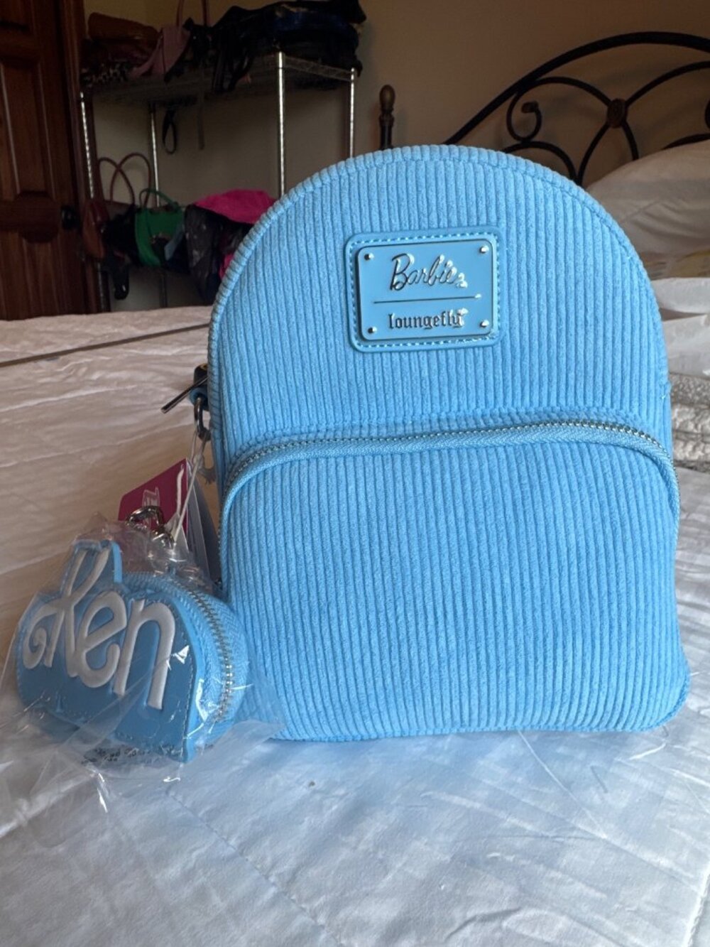 Loungefly Barbie Ken Mini Backpack Corduroy Blue Convertible Crossbody NWT - Picture 16 of 16